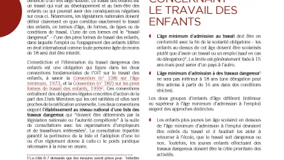 Coup d'oeil sur la convention n° 182