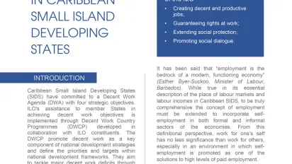 Cover for Decent Work in Caribbean Small Island Developing States