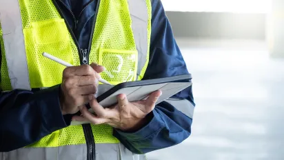 Inspector carrying out labour inspection