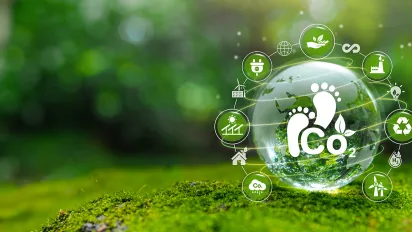 Reduce carbon footprint concept image concept to promote green business