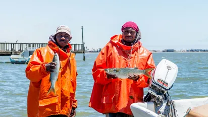 Portrait of fishermen in Namibia