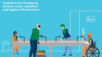 Cover shows different people getting water from the tap