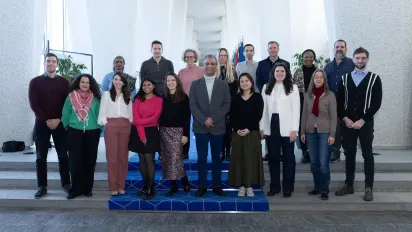 Photo of the ILO's Social Finance Programme team, taken in January 2024.