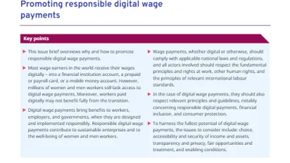 Cover for publication: "Brief: Promoting responsible digital wage payments"