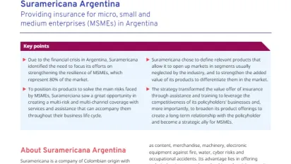 Cover for publication: "Social Finance Brief: Suramericana Argentina"
