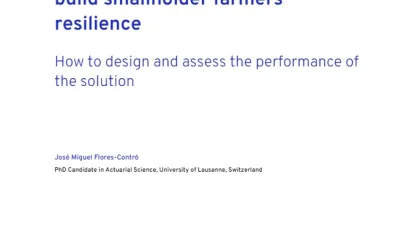 Cover for publication: "An impact insurance solution to build smallholder farmers' resilience"