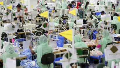 Workers at a readymade garments factory in Bangladesh