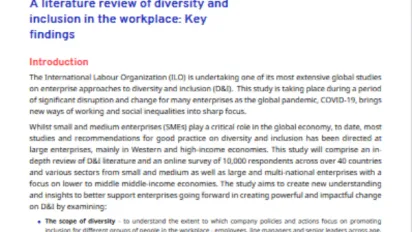  Cover image - Literature review of diversity and inclusion