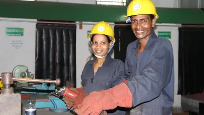 Nupur and Biplab, successful welders graduated from Barisal Technical School and College as part of the EU-funded TVET Reform Project.jpg