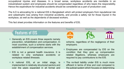 Cover page of the Bangladesh employment injury scheme fact sheet 2022