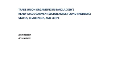 Cover page of trade union organisation in Bangladesh garment sector
