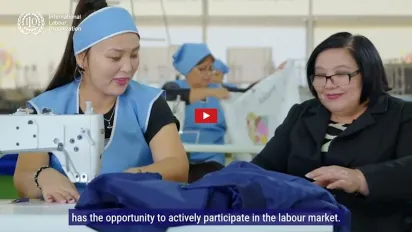 Women working in a garment factory in Uzbekistan