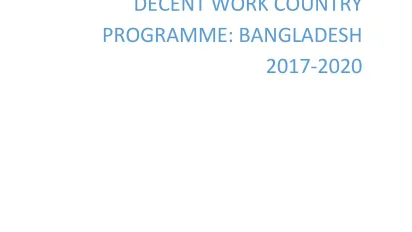 Cover image of the Bangladesh Decent Work Country Programme document for 2017-2020