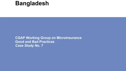 Cover of the ILO-CGAP study on good and bad practices in micro-insurance in Bangladesh