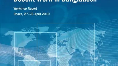 Cover of the report on indicators for measuring decent work in Bangladesh