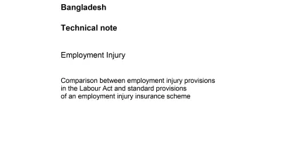 Cover image of the technical note on employment injury provisions on Bangladesh's labour law