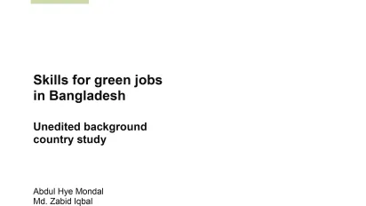 Cover of the report on Bangladesh's green skills
