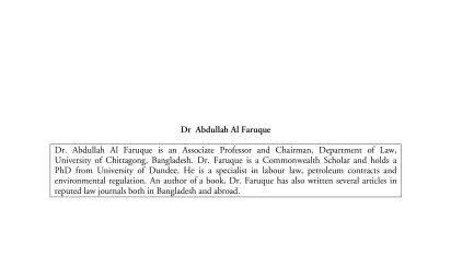Cover page of the status and evolution of industrial relations in Bangladesh