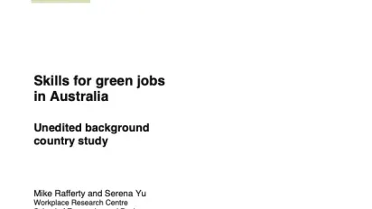 Cover_Skills for green jobs in Australia 2010