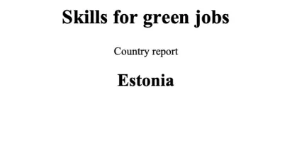 Cover_Skills for green jobs in Estonia CEDEFOP 2010