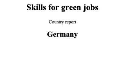 Cover_Skills for green jobs in Germany CEDEFOP 2010