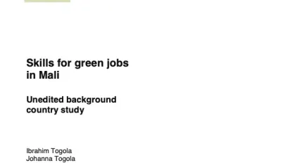 Cover_Skills for green jobs in Mali 2010