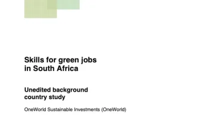 Cover_Skills for green jobs in South Africa 2010