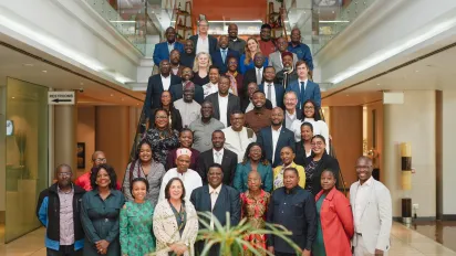 Group photo of participants in Namibia for The New Social Contract for Social Justice - An African Trade Union Perspective