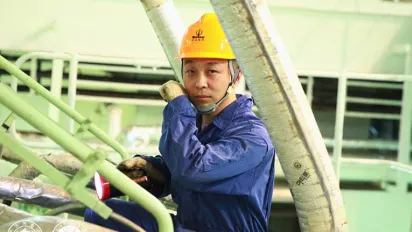 Worker at construction site