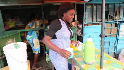 ILO BRMM beneficiary in her work place, Kenya