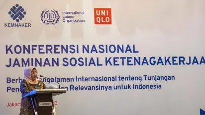 banner of the ILO/UNIQLO Project - Conference on Unemployment Insurance