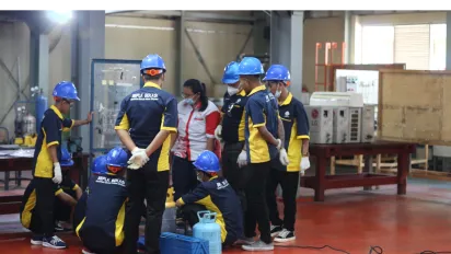 Students at Job Training Center Bekasi in various training