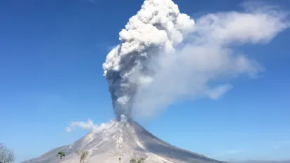 Eruption of Mt. Sinabung, Tanah Karo, Indonesia