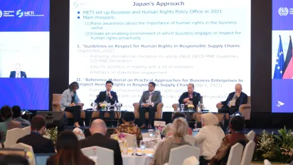 ILOと経済産業省がインドネシアで9月に開催した「ビジネスと人権」についての対話イベント＝2023年9月18日、ジャカルタ