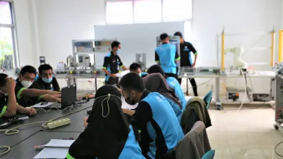 Students at Job Training Center in a classroom.