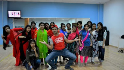 Dance team posing for a picture on a regular Friday at the Workers Centre