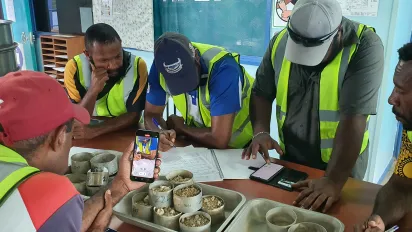 Laboratory practice session during the ILO / PNGUoT training courses