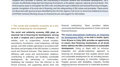 Financing for development: Unlocking the potential of the social and solidarity economy