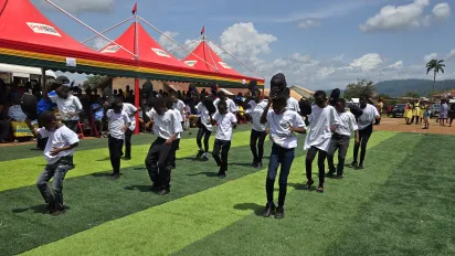 Children perform during the World Day Against Child Labour in Ghana