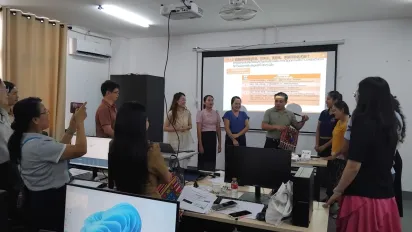Group of people standing. 