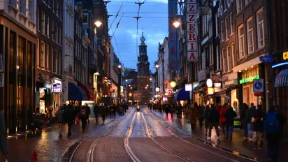 People walking in the streets of Amsterdam