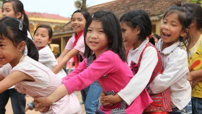 Children playing at school
