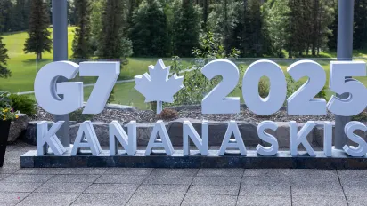 G7 signage in Canada, 2025