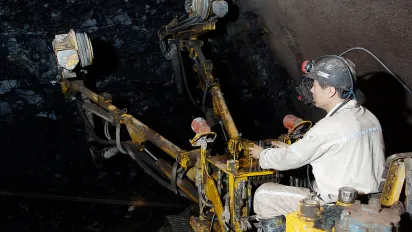 A man working in the mining