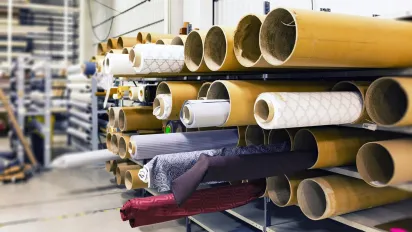 Rolled Textile Lot in Shallow Photo