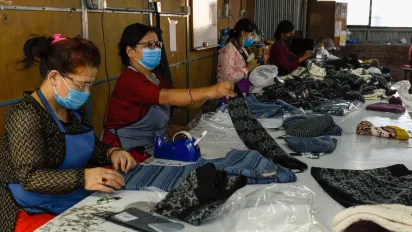 Women garment workers in a garment factory