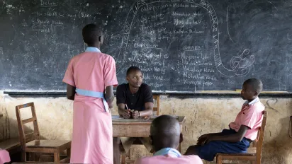 Children in a classroom in Uganda