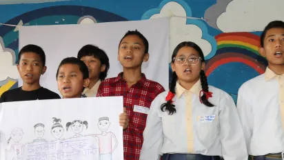 Children participating in the World Day Against Child Labour, June 2025.