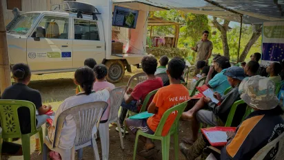 mobile training unit and the sitting participants