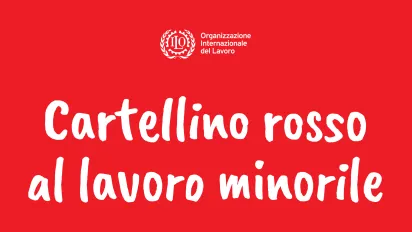 Cartellino rosso al lavoro minorile (banner)